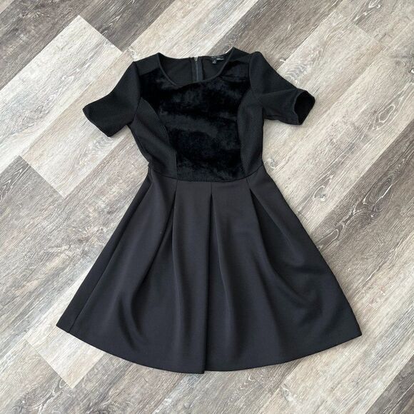 Elie Tahari Mixed Media Fit & Flare Dress Black Size 4 - Picture 7 of 16